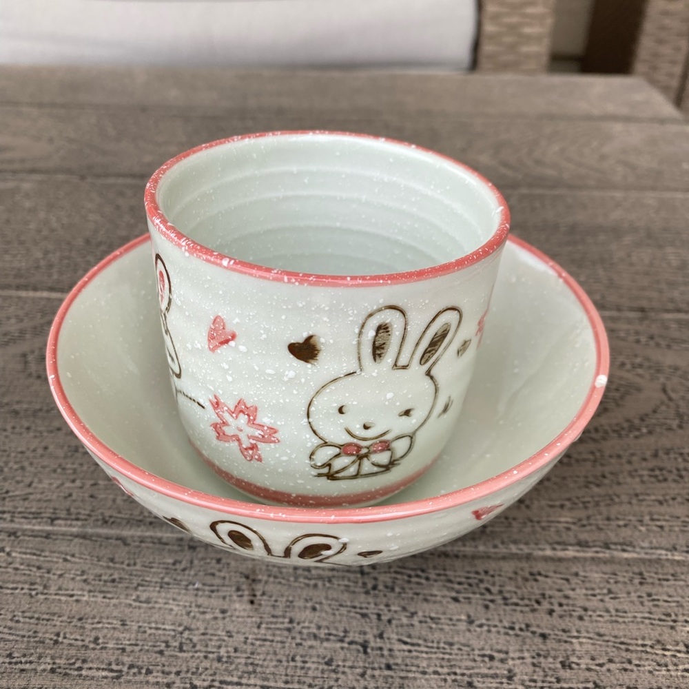 🎉 Rice Bowl and Tea Cup Bunny Set 🎉